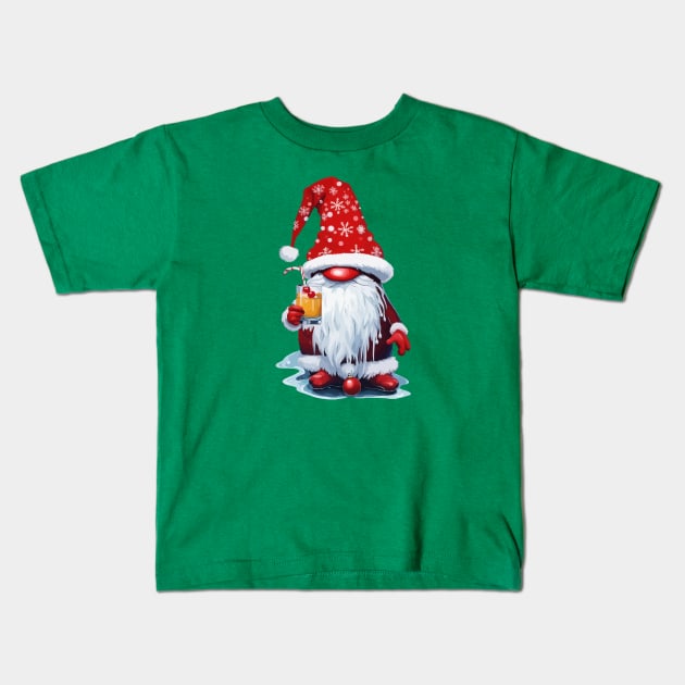 Nordic Gnome Holding A Candy Cane Highball Cocktail Kids T-Shirt by taiche